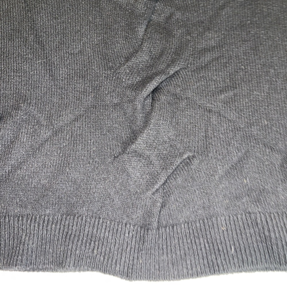 Garnet Hill  Black cashmere‎ Cable Front Detail Preppy V neck sweater Medium - Picture 6 of 10